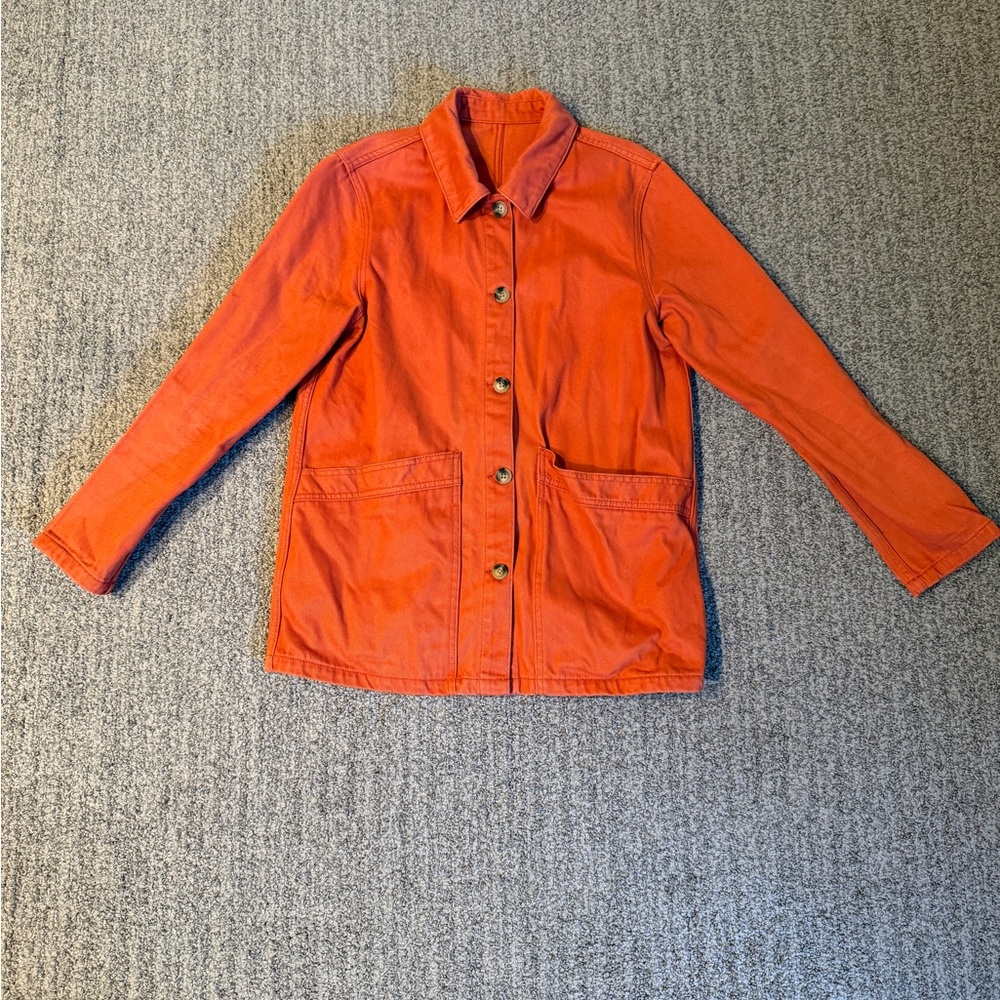 Women's Orange Chore Jacket, 6